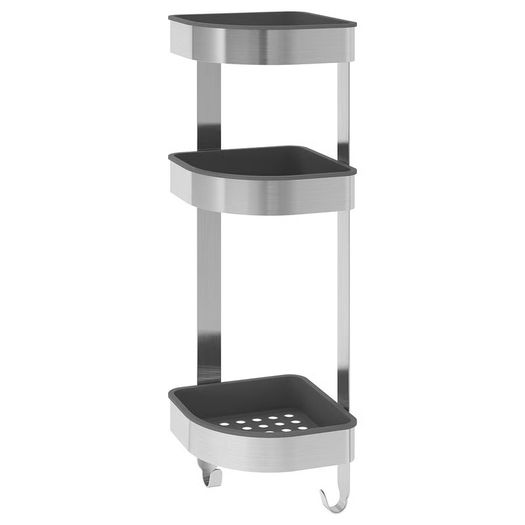 IKEA BROGRUND Corner Wall Shelf Unit 3-Tier Stainless Steel Shower Caddy - New in Box