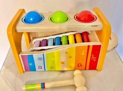 Hape Pound & Tap Bench With Slide Out Xylophone