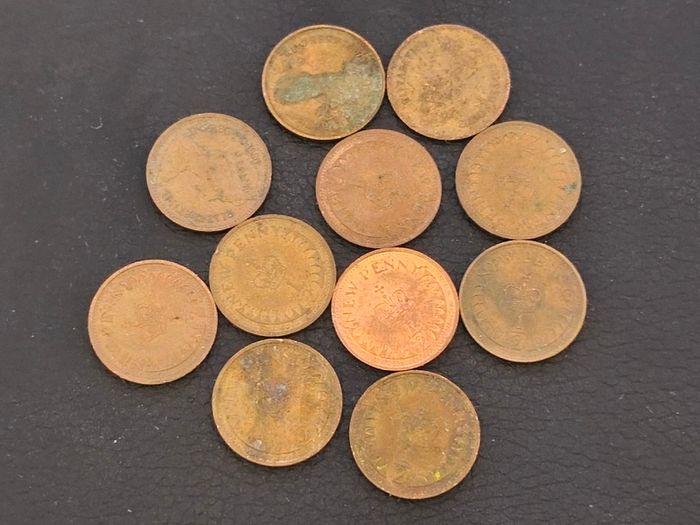 1/2 New Penny Coins Job Lot x11 Great Britain UK Circulated Queen Elizabeth