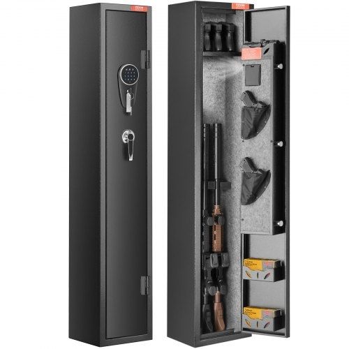 2 Rifles Gun Safe, Rifle Safe with Lock & Digital Keypad, Quick Access Gun Storage Cabinet with Removable Shelf, Pistol Rack, Rifle Cabinet for Home Rifle and Pistols