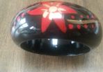 Black/Red and Gold Flower Design