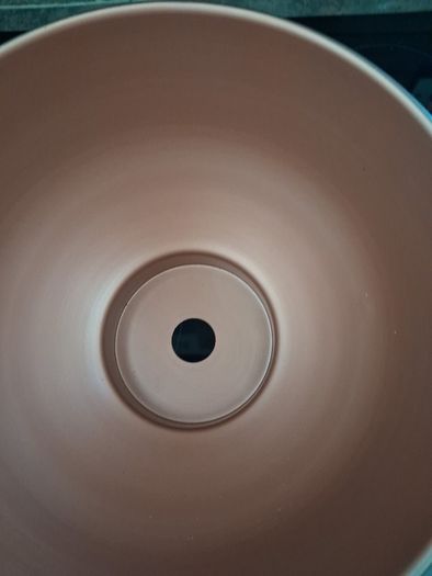 Lampshade . Metal , copper effect inside.