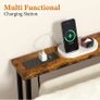 200 cm Behind Sofa Console Table with Power Outlet Rustic Brown Power Outlets & 2 USB Ports,Metal Frame,Perfect for Hallway,Office,Easy Assembly,200 cm Extension Cord Image 4
