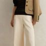 ME+EM Cotton Herringbone Wide-Leg Pant Image 2