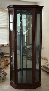 Solid wood corner display cabinet