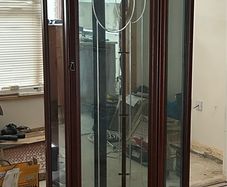 Solid wood corner display cabinet