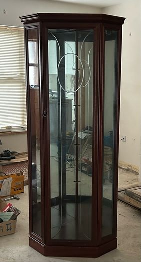 Solid wood corner display cabinet
