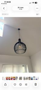 Modern Black Cage Pendant Lights x 2 priced to go