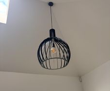 Modern Black Cage Pendant Lights x 2