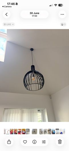 Modern Black Cage Pendant Lights x 2 priced to go