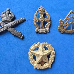 British military cap badges - MGC, QARANC, Indian Engineers, Recce