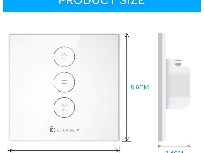 Etersky Smart Shutter / Curtain Switch - 4 pack - Wifi - Phone App Controlled