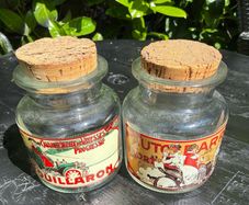 Pair of French Automobile Glass Jars
