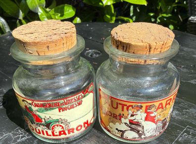 Pair of French Automobile Glass Jars