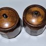 Vintage 1930s Art Deco Oak Coopered Barrel Tea Caddies (Pair) Image 2