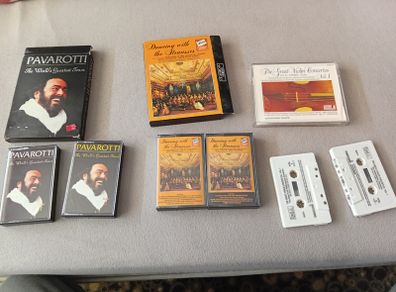 Old cassete Pavarotti,Dancing with Strausses , Great  violin concert