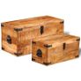 Storage Chest Set 2 Pieces Rough Mango Wood Image 4
