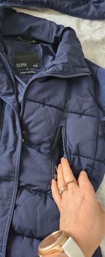 Navy Padded winter coat with Belt size M /12