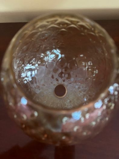 Glass Ceiling Light Shade In Prestine Vintage Condition. Stunning Gold / Amber Hue Colouring. Beautiful