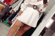 white summer ruffle dress