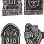 Set of 4 Tombstones Travestone - Grave Headstones Rip Halloween Party Polystyrene Decorations Prop Graveyard Image 2