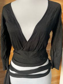 Woman's wraparound cardigan Coast silk blend black size 10