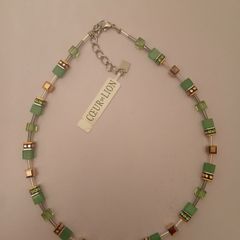 Coeur de Lion GeoCUBE Iconic Monochrome Green Necklace 4016/10-0500 New Boxed CAN POST