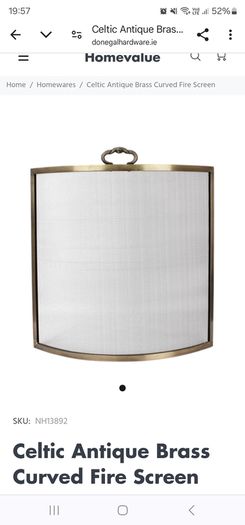 Fire screen / guard 2 x Victorian heavy duty brass and black