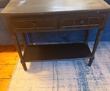 Black Entryway Console Table with 2 Drawers and 1 Shelf