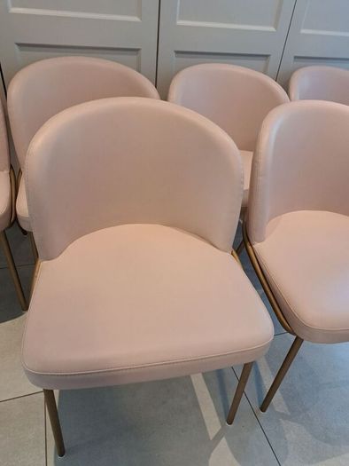 THAT'S LIVING faux leather dining chairs X 6 -- soft pink