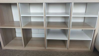 Ikea oak kallax cube storage units x2