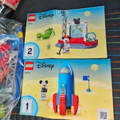 lego rocket ship and space station