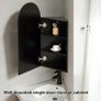 Corner Bathroom Cabinets with Mirror, Black Arched Bathroom Mirror Cabinet, 80x40CM Mirrored Cabinet for Bathroom, Wooden Single Door Storage Mirror Wall Mounted Cabinets with HD Mirror Image 3