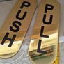 Set of 2 Premium Gold Mirror Acrylic PUSH & PULL Door Signs - Self-Adhesive Image 2