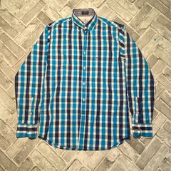 Paul & Shark Mens Blue/Navy/White Check Long Sleeve Shirt Size Medium/39