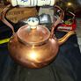 Copper Kettle features a white Porcelain Handle and matching lid knob, Postage Available or Collection Image 2