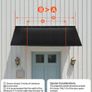 Fixed Metal Door & Window Awning  203 X 91cm Black Steel Canopy Image 7