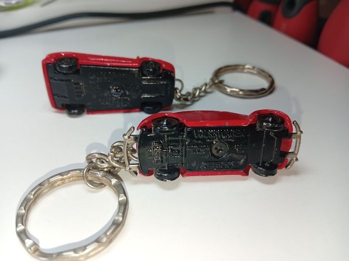 Vintage Diecast Kerico Volkswagen And Lamborghini Red Diecast Keychains Very Good Order