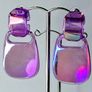 Metallic Purple Retro Buckle Iridescent Earrings Image 5