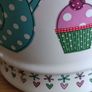 Vintage Afternoon Tea, Muffin & Colourful Heart Motif Round Lidded Kitchen Counter Biscuits and Cookie Jar | Storage Canister Kitchenalia Image 7