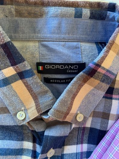 2 x check long-sleeved shirts (L)