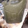 Old Green Military Steel Jerry Can with Crows Foot Stamp, Image 3