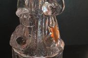 Glass Santa Figurine Trinket Box