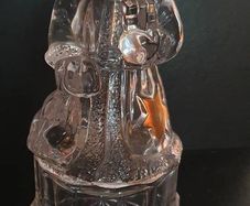 Glass Santa Figurine Trinket Box