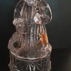 Glass Santa Figurine Trinket Box