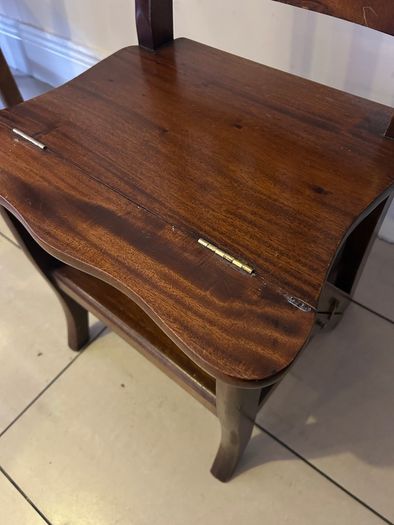 Wooden library chair and stepladder