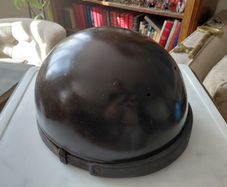 Antique French half shell motorcycle helmet by Geno Paris France