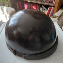 Antique French half shell motorcycle helmet by Geno Paris France