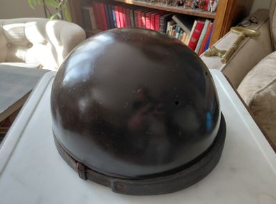 Antique French half shell motorcycle helmet by Geno Paris France