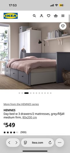 Pull out bed with 3 drawers